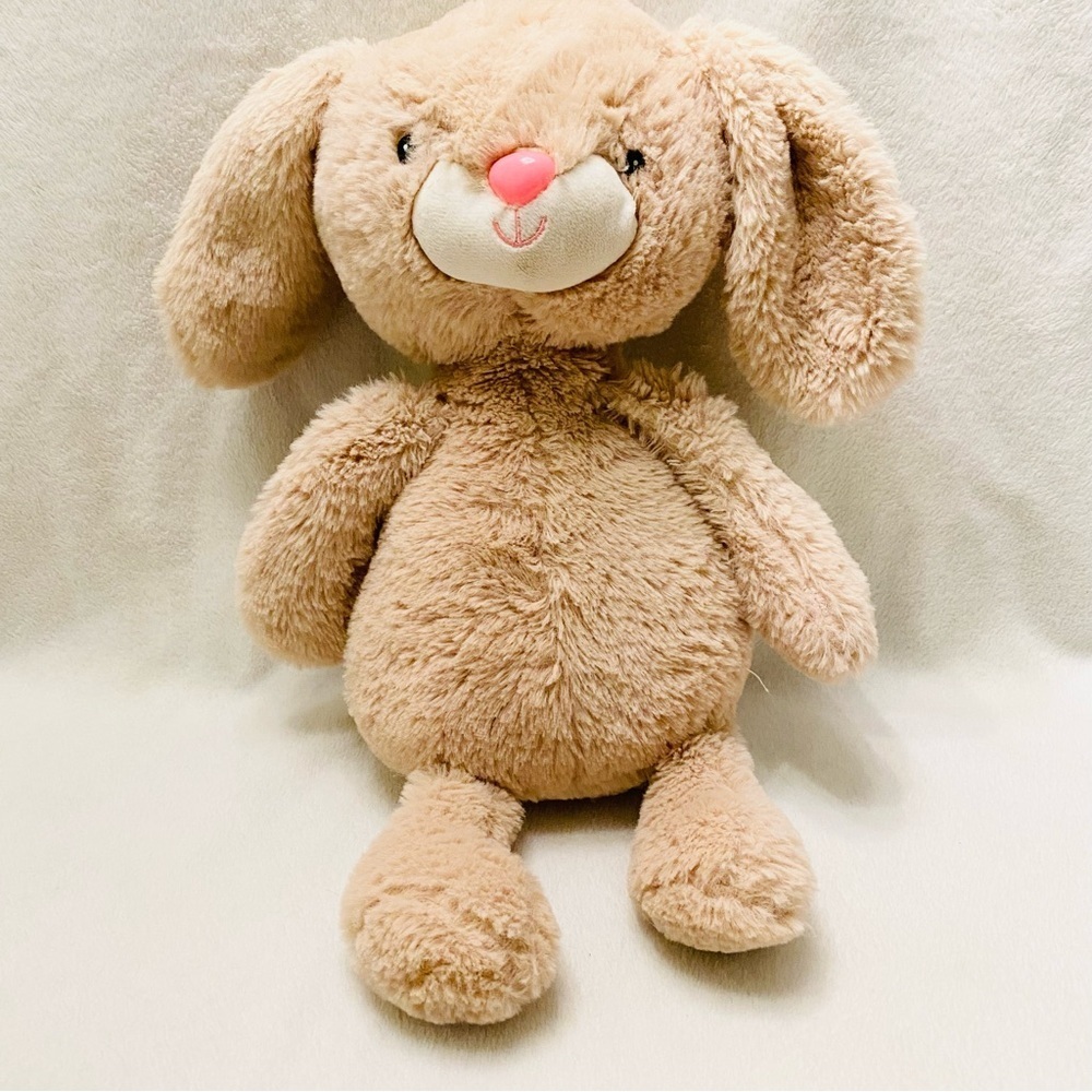 Kid Connection Bunny Plush Tan Stuffed Animal Pink Hard Nose Big Head Walmart